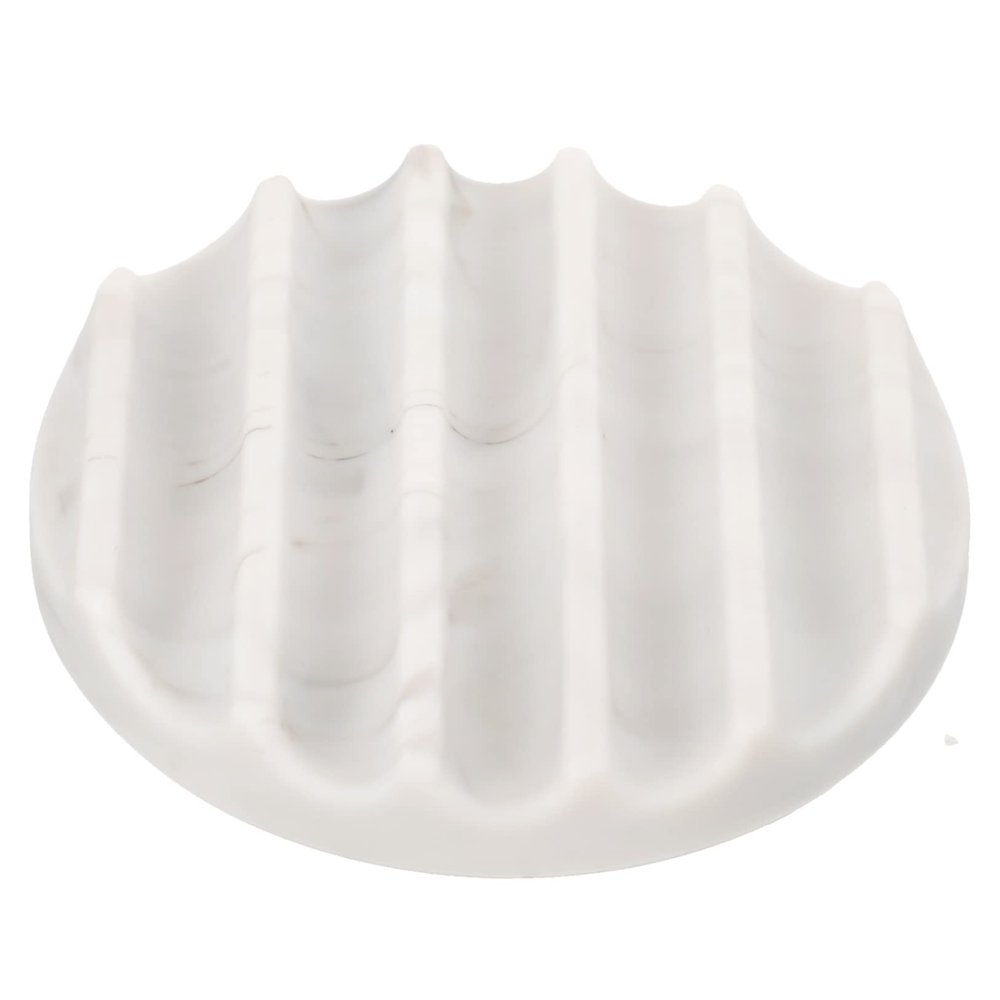 IMIKEYA Round Draining Soap Holder Tray Large Marble Color Silicone Bar Soap Draining Dish for Bathroom Shower Home Use Non-punch Installation
