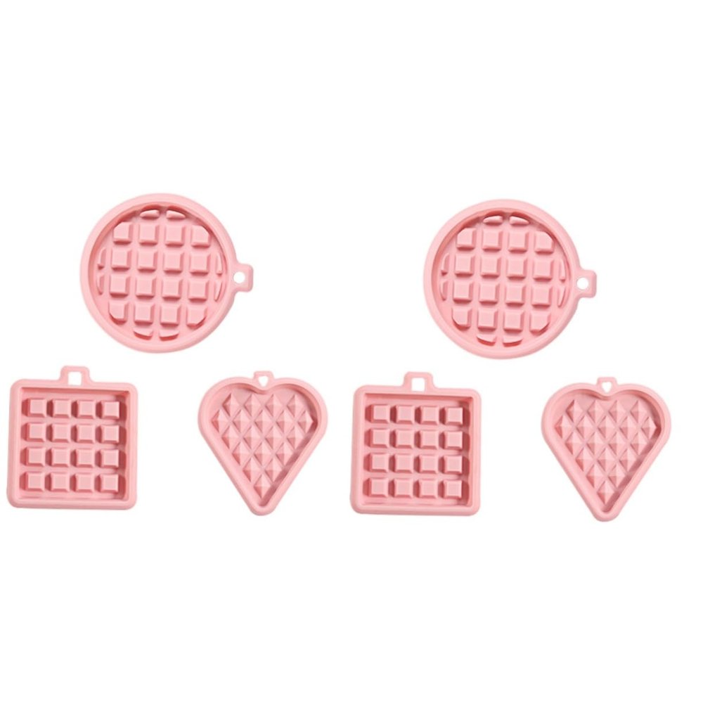OUNONA 6pcs Silicone Waffles Mould for Baking DIY Cake Baking Mold Waffle Maker Mould for Home Activities Random Color