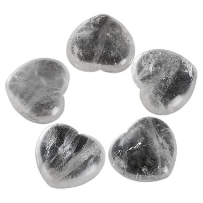 1 Pack Natural Gemstone Lapis Lazuli Amethyst Rose Quartz Crystal Heart Beautiful Crystal (Color : White Crystal)