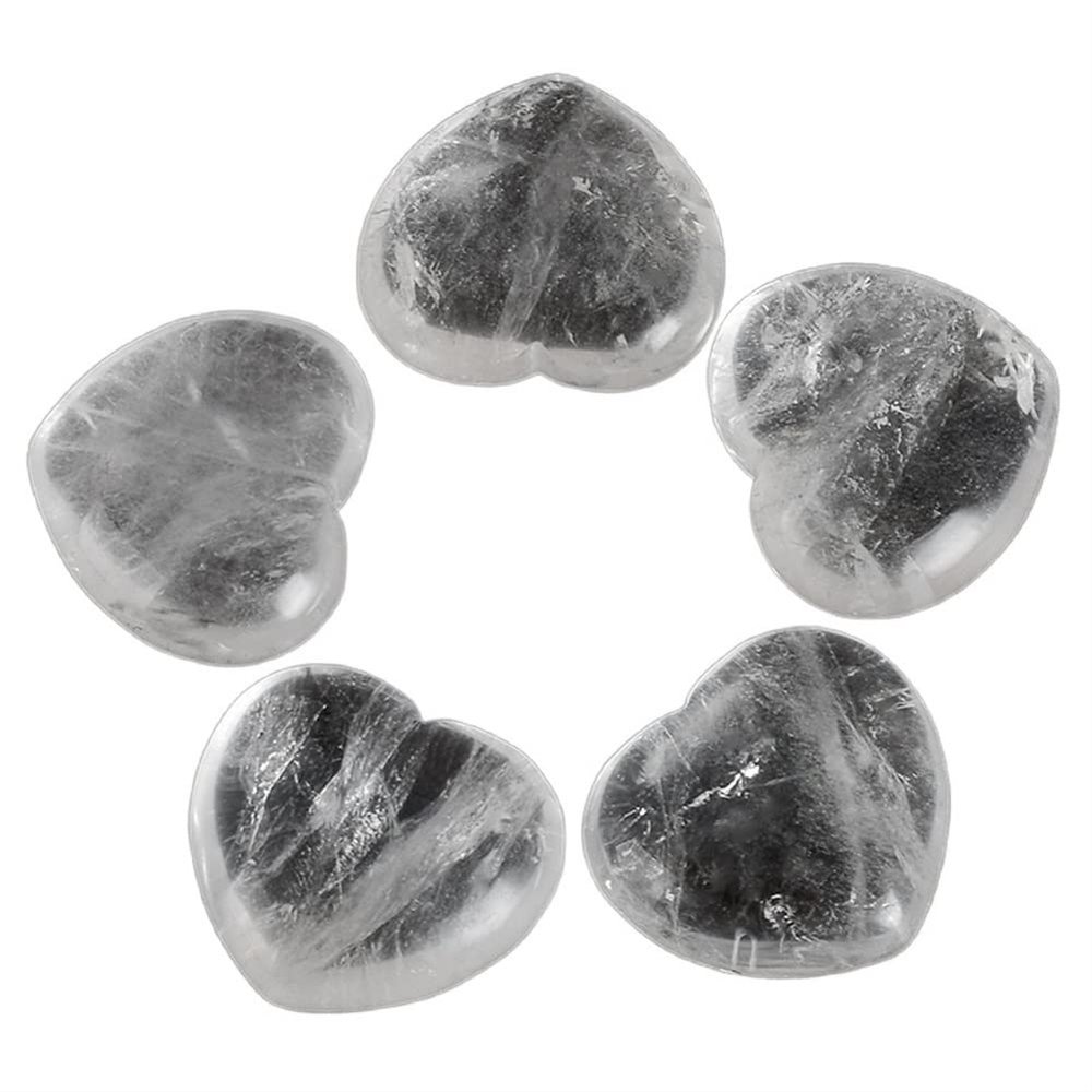 1 Pack Natural Gemstone Lapis Lazuli Amethyst Rose Quartz Crystal Heart Beautiful Crystal (Color : White Crystal)