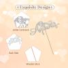 Aquarius Cake Topper, Happy Birthday Cake Topper, Silver Glitter Big Aquarius Energy Cake Topper for 12 Constellation Zodiac Themed Party, Horoscope Birthday Decoration view 2
