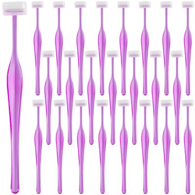 HINZIC 24 Pack Eyebrow Trimmer Razors Facial T Shape Shaver Tool Stainless Steel Trimming Applicators Kit for Women Girls Eye Brow Makeup- Purple
