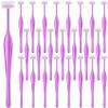 HINZIC 24 Pack Eyebrow Trimmer Razors Facial T Shape Shaver Tool Stainless Steel Trimming Applicators Kit for Women Girls Eye Brow Makeup- Purple view 1