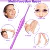 HINZIC 24 Pack Eyebrow Trimmer Razors Facial T Shape Shaver Tool Stainless Steel Trimming Applicators Kit for Women Girls Eye Brow Makeup- Purple view 2