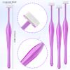 HINZIC 24 Pack Eyebrow Trimmer Razors Facial T Shape Shaver Tool Stainless Steel Trimming Applicators Kit for Women Girls Eye Brow Makeup- Purple view 3