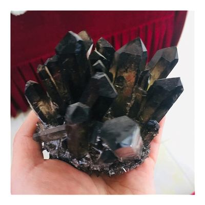 ALKOY Natural crystal rough Gift for Family 800g Natural Crystal Beautiful Flame Halo Quartz Crystal Cluster Specimen Lucky Stone (Size : 400-500)
