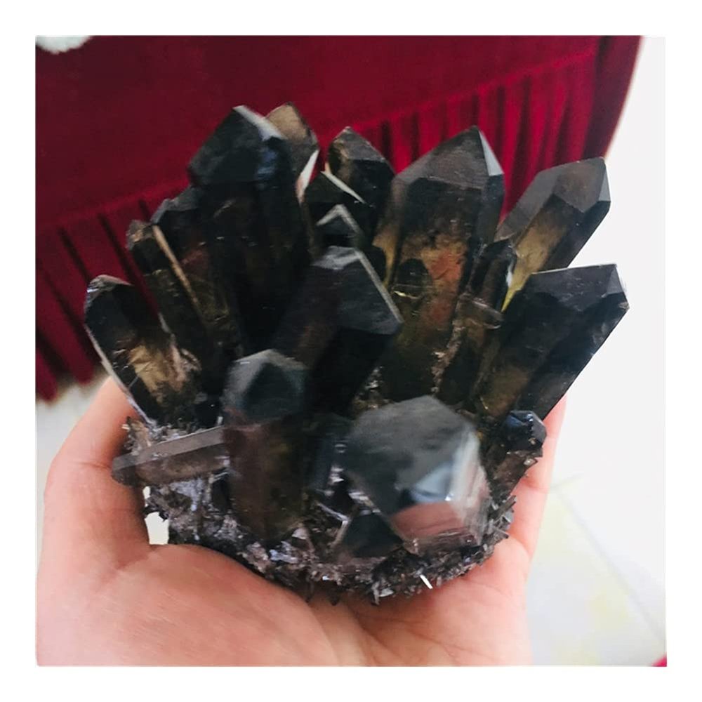 ALKOY Natural crystal rough Gift for Family 800g Natural Crystal Beautiful Flame Halo Quartz Crystal Cluster Specimen Lucky Stone (Size : 400-500)