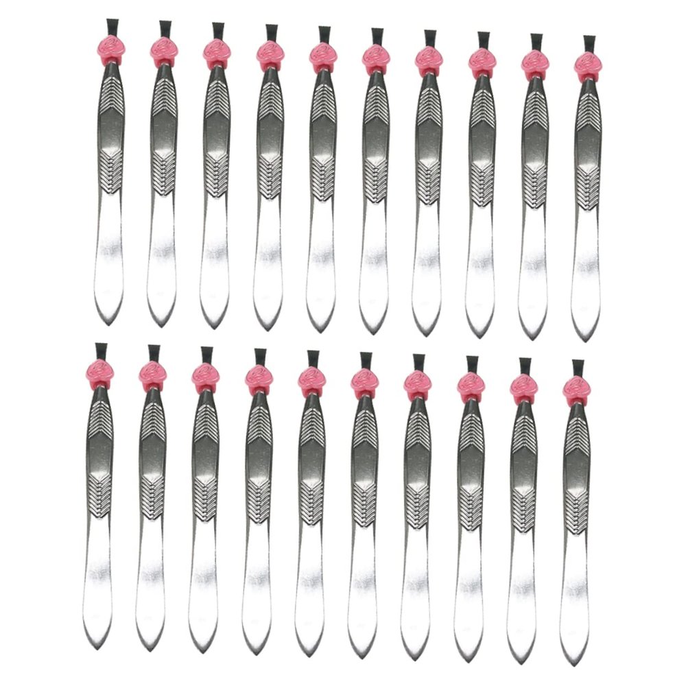 Angoily Eyebrow Tweezers Lightweight and Portable 24pcs Multi Pack Stainless Steel with Heart Shape and Arrow Pattern Design for Travel and Business Trip Use