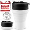 Tilcore Collapsible Protein Shaker & Water Bottle Food-Grade, Leakproof Lid 600mL/20oz Shaker Cup - Reusable Silicone Shaker Cups for Protein Shakes with Mixing Ball for Gym-goers & Travelers view 1