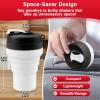 Tilcore Collapsible Protein Shaker & Water Bottle Food-Grade, Leakproof Lid 600mL/20oz Shaker Cup - Reusable Silicone Shaker Cups for Protein Shakes with Mixing Ball for Gym-goers & Travelers view 2