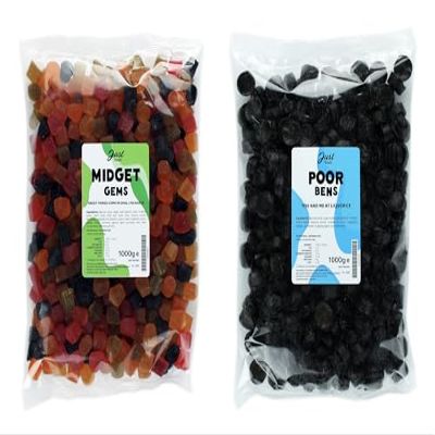 Lion Original Gums The Athletic Aniseed Pack 1kg Duo Pack - Football Gums and Liqorice Gums (2 x 1kg Party Bags) - 1,3