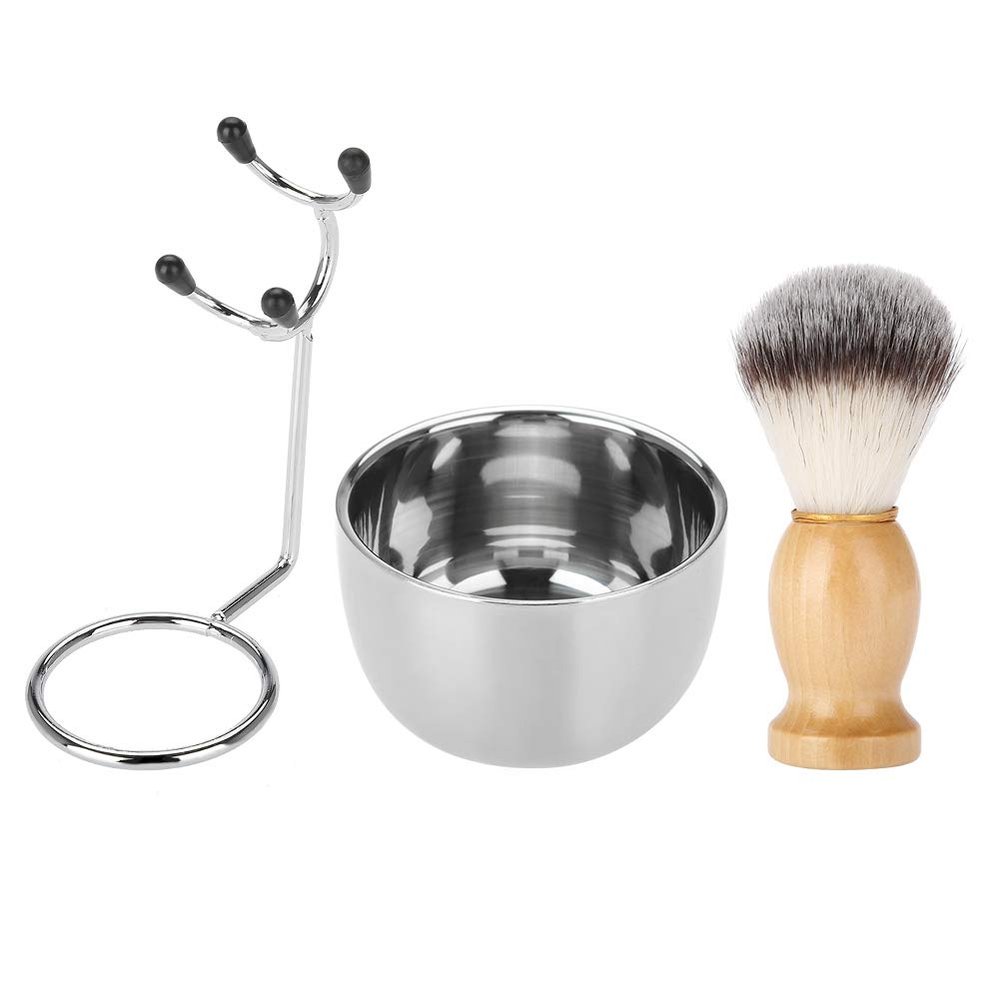 MUNEFE Shavings Brush and Bowl, Beard Shavings Set, Safety Razors Stand for Providing a Professional Shavings Experience