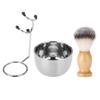 MUNEFE Shavings Brush and Bowl, Beard Shavings Set, Safety Razors Stand for Providing a Professional Shavings Experience view 1