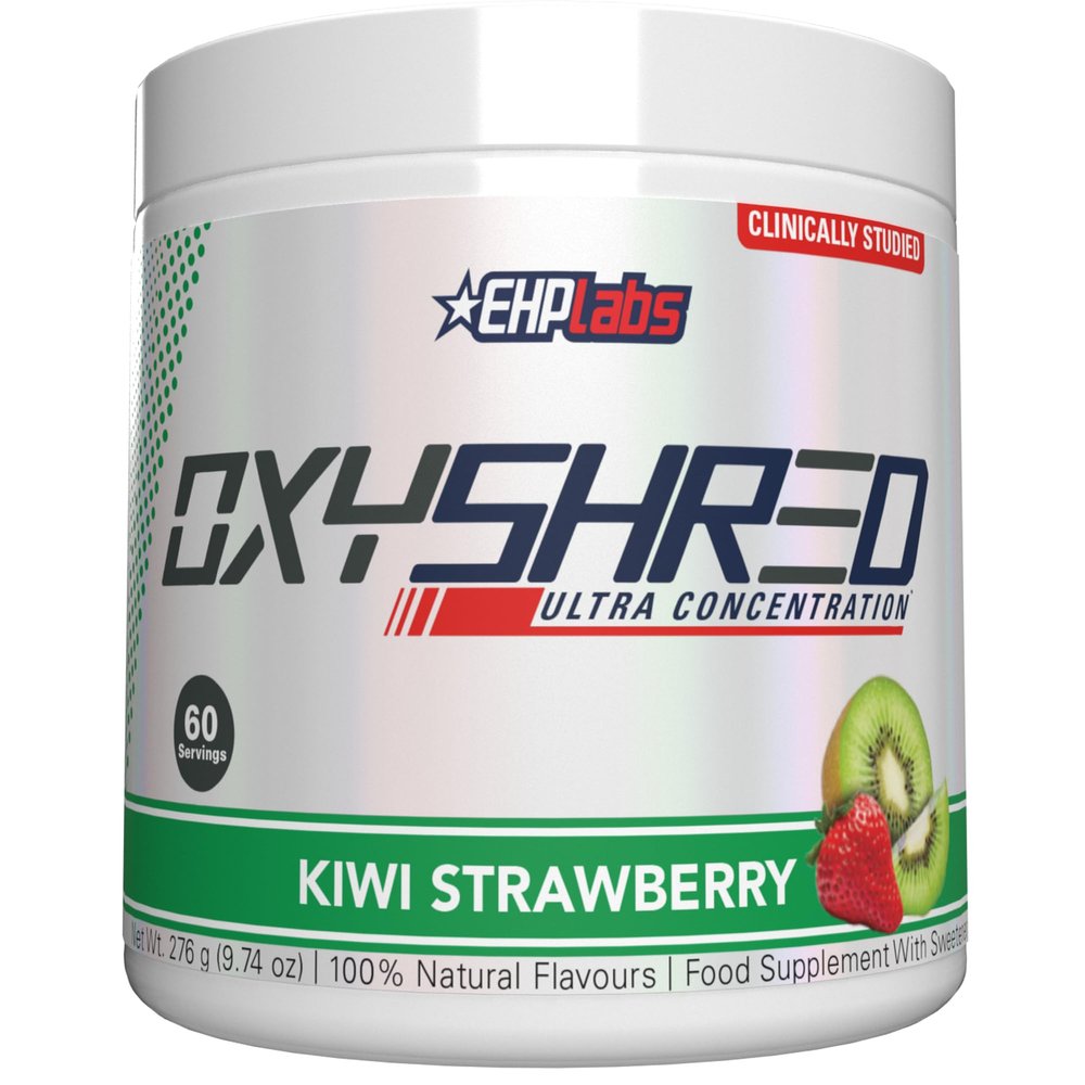 EHP Labs OxyShred Pre Workout Powder & Shredding Supplement - Preworkout Powder with L Glutamine & Acetyl L Carnitine, Energy Boost Drink - Kiwi Strawberry, 60 Servings