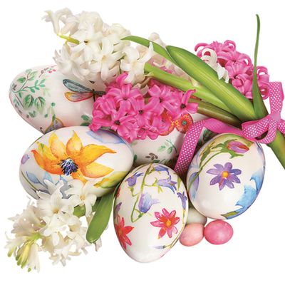 Easter 3-Ply Tissue Paper Napkins Decorative Serviettes for Decoupage 33cm x 33cm - 1/4 Folded (Pack of 20) (Watercolour Easter Eggs)