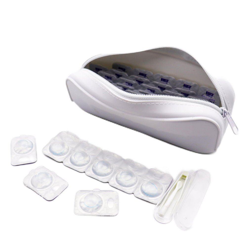 VORDRASSIL Contact Lens Case, Daily Contact Lens Organizer, Clear Plastic Box for All Brands, Holds 70 Lenses