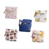 GLEAVI 5pcs Small Sanitary Towel Pouch Set Waterproof Cartoon Fabric Diaper Storage Bags for Women Travel Outdoor Office Random Style view 1