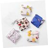 GLEAVI 5pcs Small Sanitary Towel Pouch Set Waterproof Cartoon Fabric Diaper Storage Bags for Women Travel Outdoor Office Random Style view 3