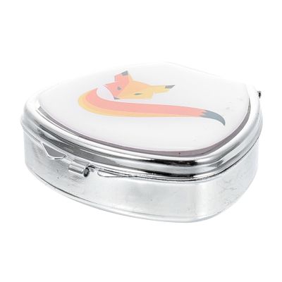 GLEAVI Small Metal Medicine Box Organizer Two-Compartment Portable Pill Dispenser Tight Seal Travel Case for Tablets