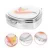GLEAVI Small Metal Medicine Box Organizer Two-Compartment Portable Pill Dispenser Tight Seal Travel Case for Tablets view 3