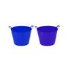 Set Of BLUE + PURPLE Colour - 26 Litre Small Robust Versatile Flexi Tub Toy Storage Bucket Tub Trugs Polythylene Tub with Handles 31.5 x 38.00 x 31.5cm For Home & Garden. view 1