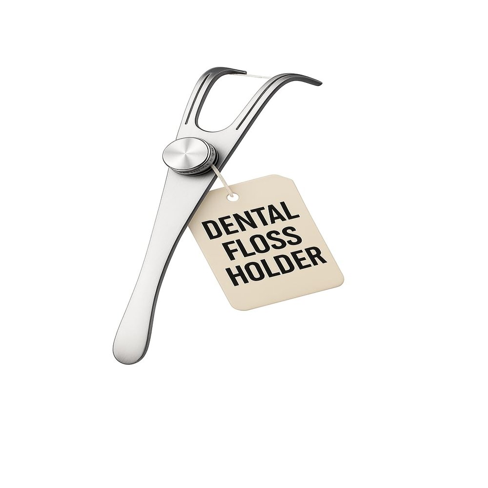Dental Floss Holder, Refillable & Reusable Floss Pick - Dental Floss Handle - Stainless Steel Dental Floss Holder. Durable Reusable Flosser - One Pack