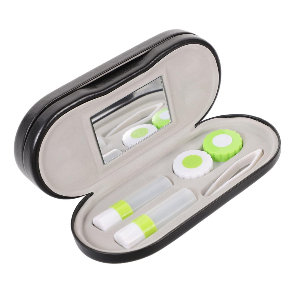 UTHCLO 2-in-1 Glasses and Lens Case Portable Black Travel Storage Inner Lining for Eyewear and Lens Accessories