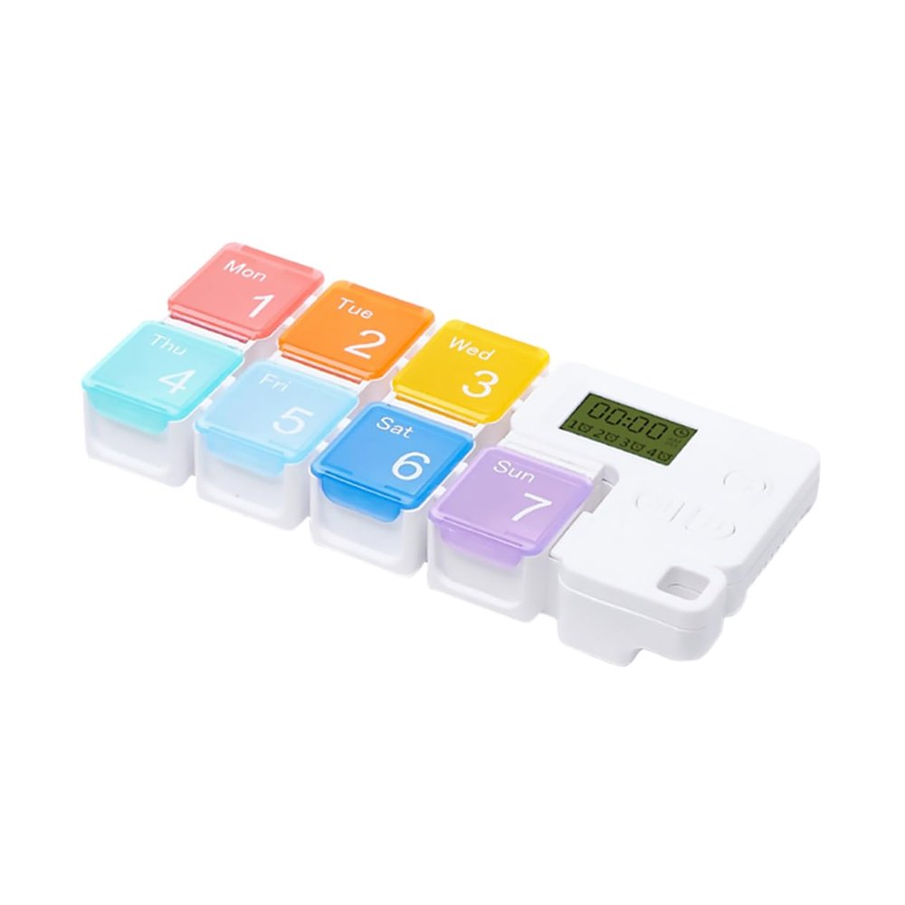 HAPINARY Electronic Timed Pill Box Medicine Organizer Day Weekly Storage Portable Medicine Case for Travel