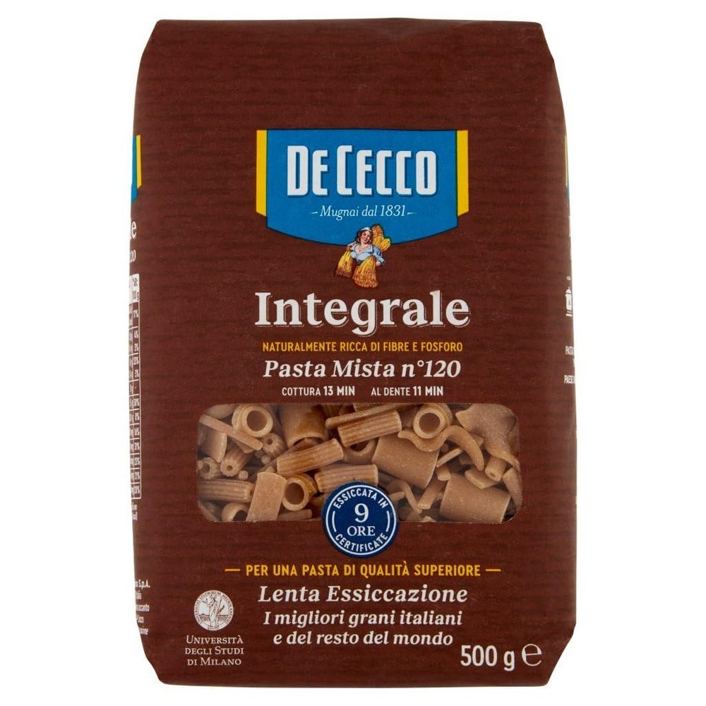 5X De Cecco Wholemeal Mixed Pasta (5 Packs of 500 g) 2.5 kg
