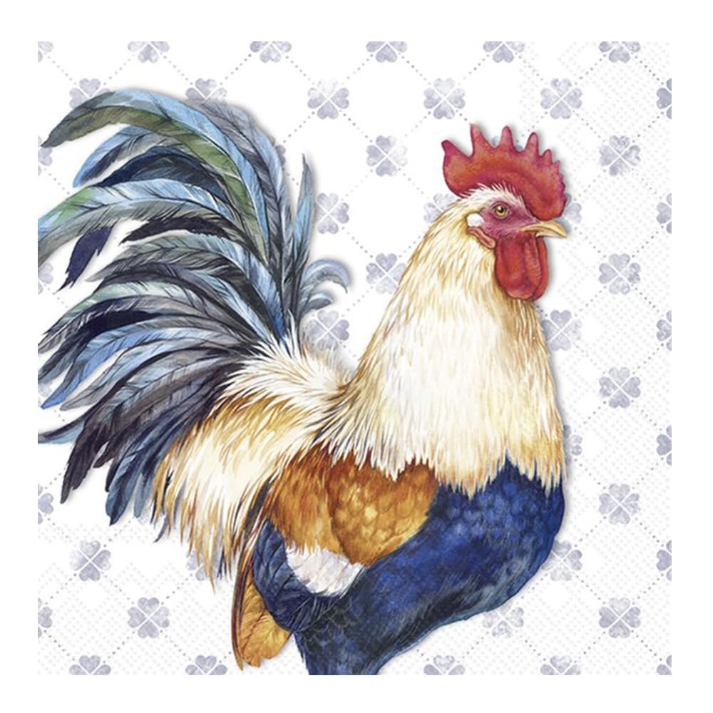 Albert Rooster Blue Easter IHR Paper Table Napkins 33 cm Square 3 ply Lunch Napkins