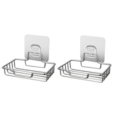 Alipis 2pcs Portable Soap Dish Holder Organizer for Bathroom No Drilling Required Self-draining Soap Box Dish for Kitchen and Bathroom Use