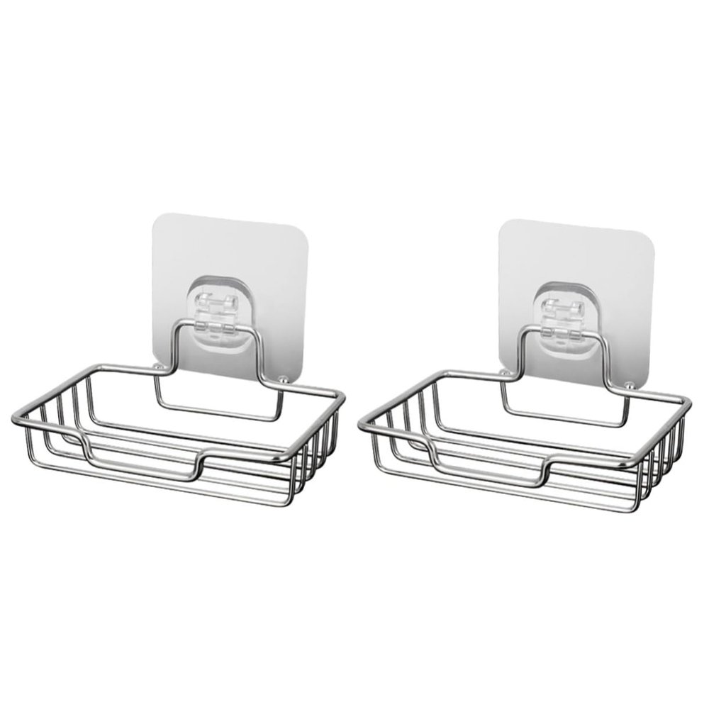 Alipis 2pcs Portable Soap Dish Holder Organizer for Bathroom No Drilling Required Self-draining Soap Box Dish for Kitchen and Bathroom Use