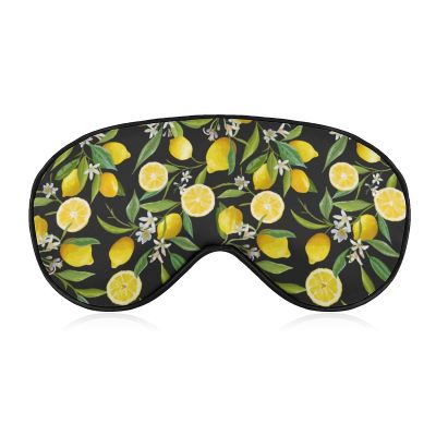 Sleep Mask for Women Men, Compatible with Leaves Lemon Flowers Floral Blockout Light Eye Mask for Sleeping Blindfold, Eye Cover with Adjustable Strap, Soft Eye Shade for Nap Travel Night Shift