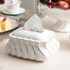 SwePer Tissue Box Cover, Modern Creative Tissue Box Cover for Bathroom Vanity, Countertop, Bedroom Dresser, Night Stand, Desk, Table view 3
