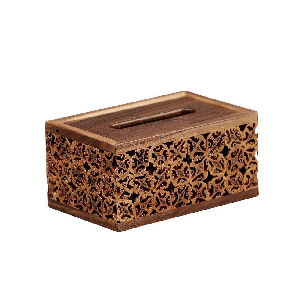 SwePer Tissue Box Cover  Chinese Style Simplicity Tissue Box Holder Decorative for Bathroom Vanity Countertop/Night Stands/Office Desk