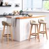 3 Legs Solid Wood Bar Chair Home Dining Bar Counter with Backrest and Non-slip Foot Pad, Sitting Height 68 cm(Color:Khaki) view 2