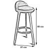 3 Legs Solid Wood Bar Chair Home Dining Bar Counter with Backrest and Non-slip Foot Pad, Sitting Height 68 cm(Color:Khaki) view 3