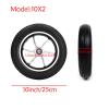 2 Pcs 10X2 Wheelchair Front Wheels, Electric Wheelchair Assembly, PU Non-Inflatable Solid Tire, Aluminum Hub with 1/2" (12mm) Bearing view 4
