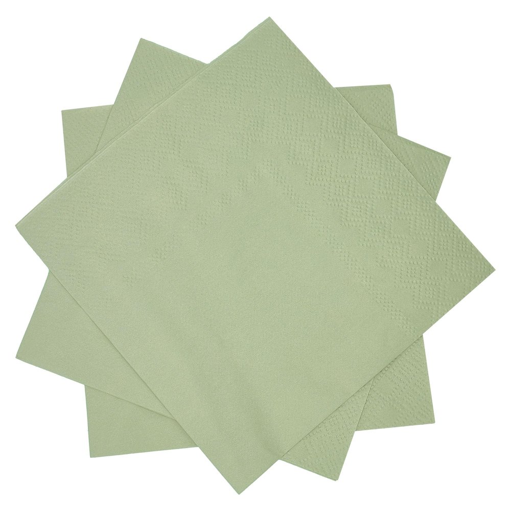 Sunepany 50 Pieces 3-Ply Green Cocktail Napkins Sage Green Napkins Folded 5 x 5 Inches Green Napkins Disposable Dessert Napkins for Party Wedding Birthday Cocktail Napkins Paper Dinner Napkins