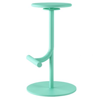 Modern Bar Chair Round Swivel Barstools with Handle, Curved Pedals and Stable Base, Height Adjustable 65-80 cm(Color:Blue)