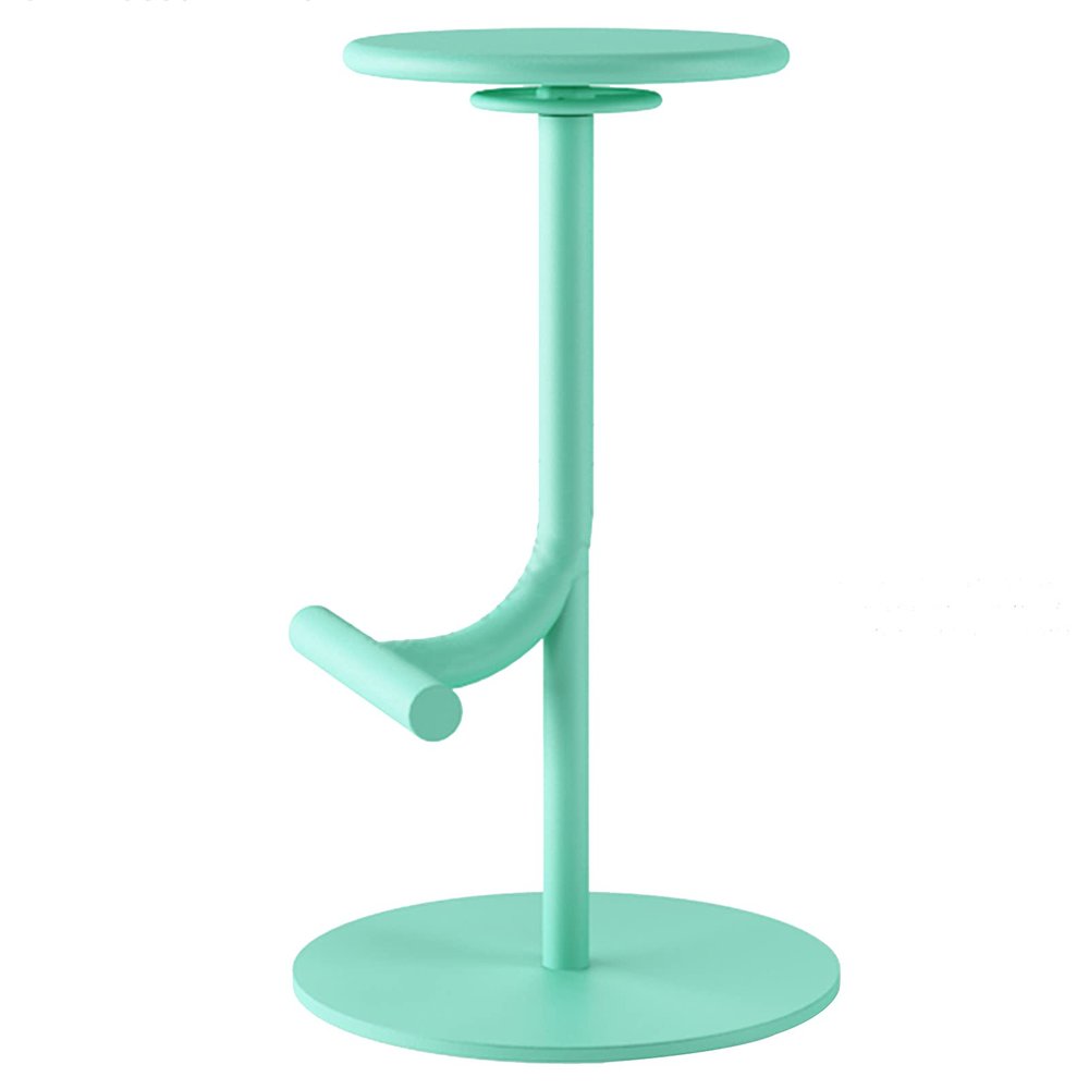 Modern Bar Chair Round Swivel Barstools with Handle, Curved Pedals and Stable Base, Height Adjustable 65-80 cm(Color:Blue)