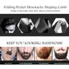 ANKROYU Beard Comb, Stainless Steel Folding Pocket Moustache Shaping Comb, Wooden Teeth Beard Comb, Portable Beard Comb for All Types Of Hair(Black) view 2