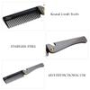ANKROYU Beard Comb, Stainless Steel Folding Pocket Moustache Shaping Comb, Wooden Teeth Beard Comb, Portable Beard Comb for All Types Of Hair(Black) view 4