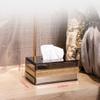 SwePer Tissue Box Cover, Modern Light Luxury Glass Facial Tissue Storage Caddy, Suitable for Bathroom, Bedroom, Hotel, Office Desk view 2