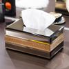 SwePer Tissue Box Cover, Modern Light Luxury Glass Facial Tissue Storage Caddy, Suitable for Bathroom, Bedroom, Hotel, Office Desk view 4
