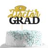 MonMon & Craft Doctor Grad Cake Topper/Congrats Doctor Graduation Cake Decor/Med Graduation Activities/Medical School Graduation Party Decor Supplies Black Gold Glitter view 1
