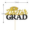 MonMon & Craft Doctor Grad Cake Topper/Congrats Doctor Graduation Cake Decor/Med Graduation Activities/Medical School Graduation Party Decor Supplies Black Gold Glitter view 2