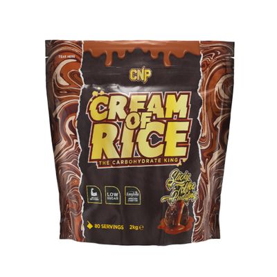 CNP Professional Cream of Rice Carbohydrate, Low Sugar, for Energy & Recovery with Easy Digestion, 2kg 40/80 Servings 8 Flavours (2kg Sticky Toffee)