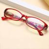 2 Pairs Ladies Reading Glasses,with Spring Hinge,Blue Light Blocking Readers,Stylish Pattern Frames Eyeglass (Color : Purple+Red, Size : 3.0X) view 2