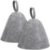 SOLUSTRE 2pcs Natural Wool Felt Sauna Hat Thickened Russian Bath Cap Heat-resistant Sauna Room Accessories for Men Women view 1